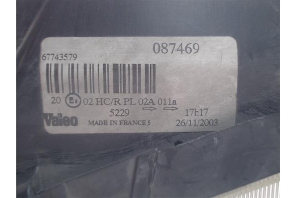 Recambio de faro delantero izquierdo para renault megane i coupe (da0) referencia OEM IAM 087469 67743579 