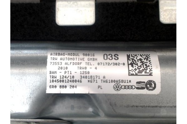 Recambio de airbag volante para volkswagen polo v (6r1) 1.4 advance referencia OEM IAM 6R0880204 6R0880204 