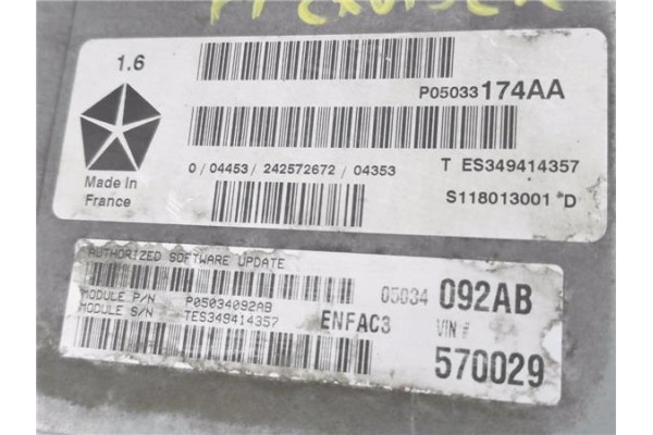 Recambio de centralita para chrysler pt cruiser 1.6 referencia OEM IAM P05033174AA S118013001D 