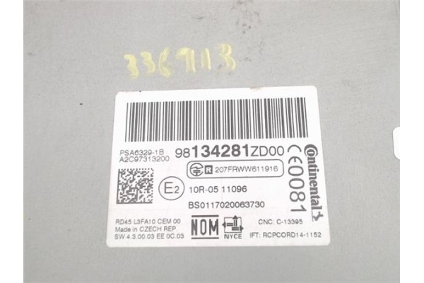 Recambio de radio / cd para citroen c-elysée 1.6 exclusive referencia OEM IAM 98134281ZD  