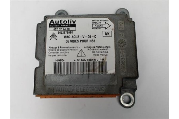 Recambio de centralita airbag para citroen xsara picasso 1.6 hdi referencia OEM IAM 216196958B 20404 