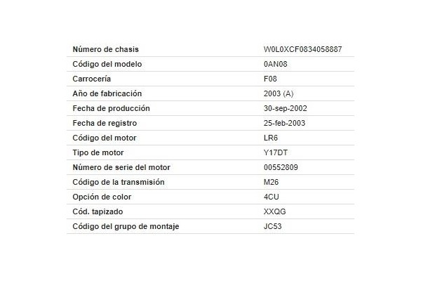 opel corsa c del año 2003
