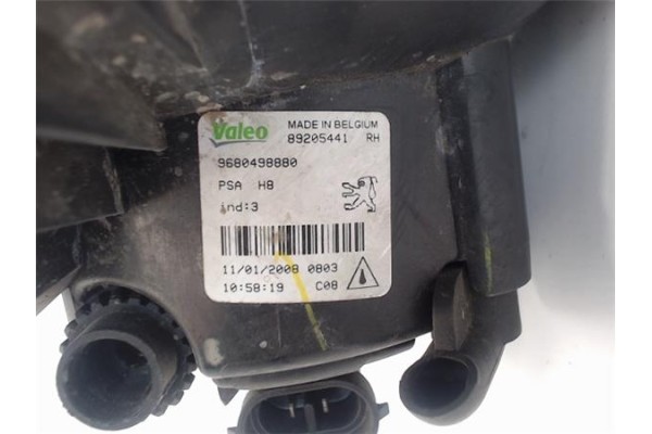 Recambio de faro antiniebla derecho para peugeot 308 referencia OEM IAM 9680498880 89205441 6206F0 , PEUGEOT