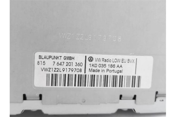 Recambio de radio / cd para volkswagen golf vi (5k1) 1.6 advance referencia OEM IAM 1K0035186AA VWZ1Z2L9179708 