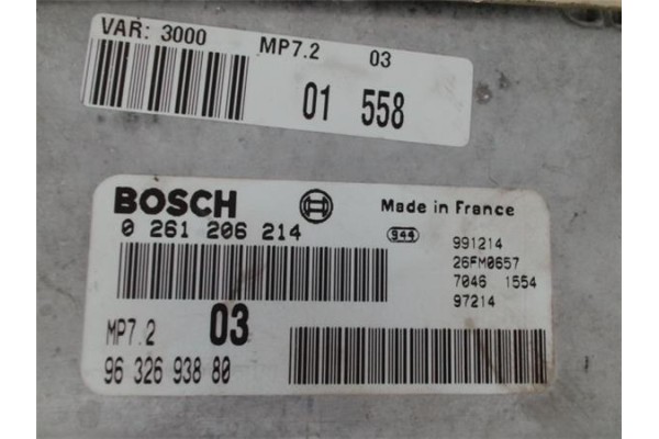 Recambio de centralita para peugeot 306 (7b, n3, n5) 1.6 referencia OEM IAM 9632693880 0261206214 