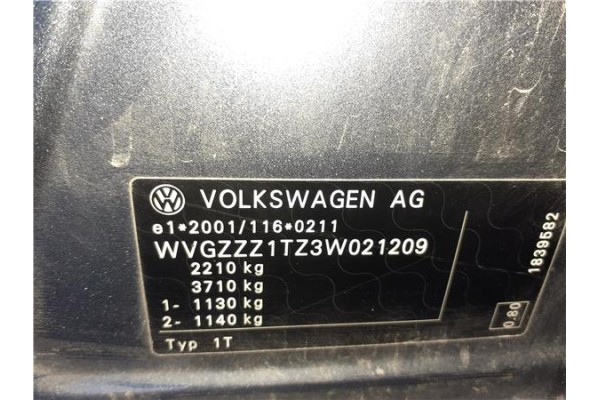 volkswagen touran (1t1) del año 2003