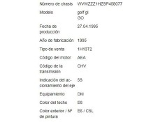 volkswagen golf iii (1h1) del año 1995