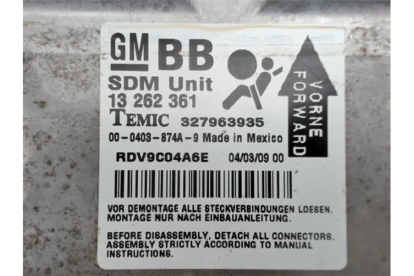 Recambio de centralita airbag para opel corsa d 1.0 catch me referencia OEM IAM 327963935  