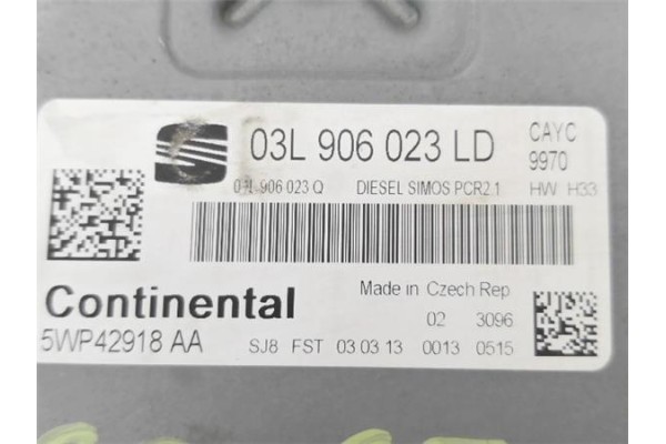 Recambio de centralita para seat ibiza berlina (6j5) 1.6 tdi referencia OEM IAM 03L906023LD 5WP42918AA 