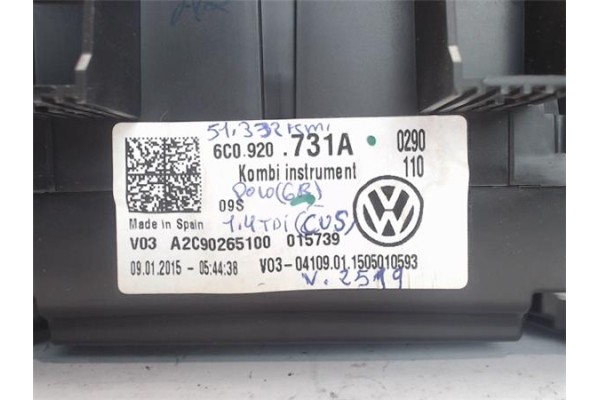Recambio de cuadro completo para volkswagen polo v (6r1) referencia OEM IAM A2C90265100 015739 