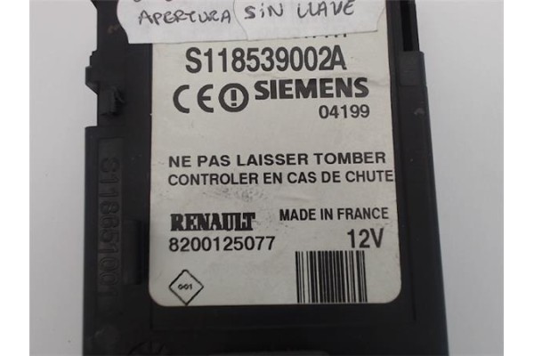 Recambio de llave para renault scenic ii (jm) 1.9 exception referencia OEM IAM 8200125077 S118539002A  Recambio de llave para renault scenic ii (jm) 1.9 exception referencia OEM IAM 8200125077 S118539002A