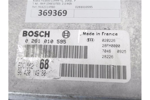 Recambio de centralita para citroen xsara picasso 2.0 hdi referencia OEM IAM 281010595 9642014980 