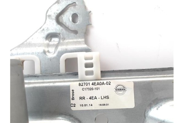 Recambio de mecanismo elevalunas trasero izquierdo para nissan qashqai ii (j11e) referencia OEM IAM 827014EA0A02  