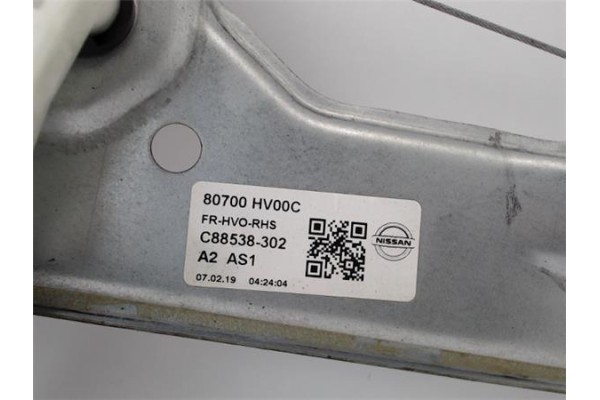 Recambio de mecanismo elevalunas delantero derecho para nissan qashqai ii (j11e) referencia OEM IAM 80700HV00C  