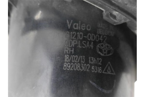 Recambio de faro antiniebla derecho para toyota aygo (kgb/wnb) 1.0 básico referencia OEM IAM 812100D042  