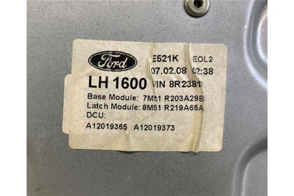 Recambio de mecanismo elevalunas delantero izquierdo para ford c-max (cb3) 1.8 tdci referencia OEM IAM 7M51R203A29BB  