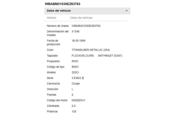 bmw serie 3 coupe (e46) del año 1999