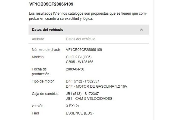 renault clio ii fase ii (b/cb0) del año 2003