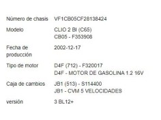 renault clio ii fase ii (b/cb0) del año 2003