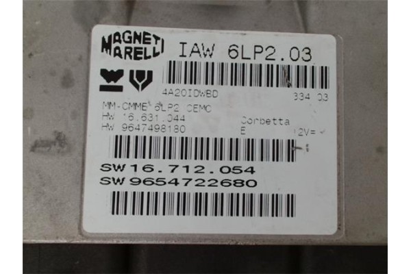 Recambio de centralita para peugeot 206 sw 1.6 16v referencia OEM IAM 9654722680 16712054 