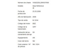 seat ibiza (6l1) del año 2006