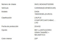 mitsubishi carisma berlina 5 (da0) del año 2003
