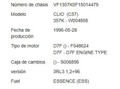 renault clio i fase i / ii (b/c57) del año 1996