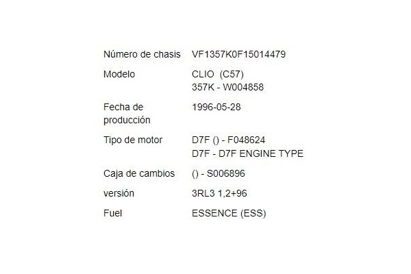 renault clio i fase i / ii (b/c57) del año 1996
