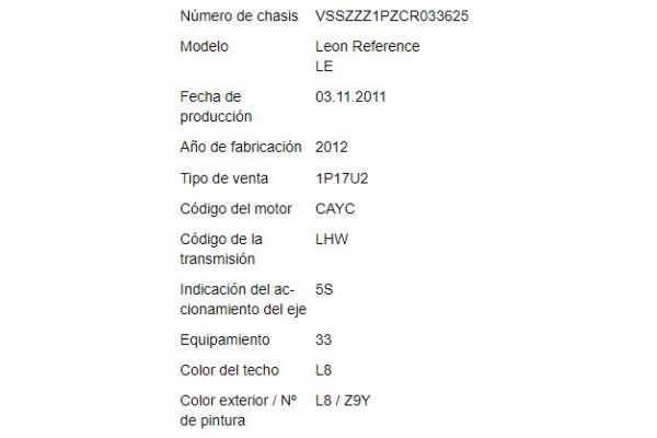 seat leon (1p1) del año 2012