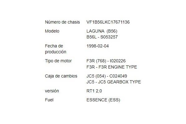 renault laguna (b56) del año 1998