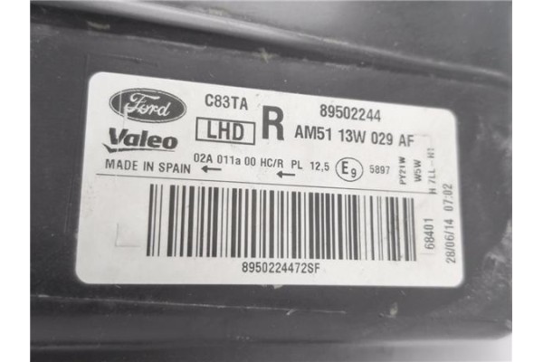 Recambio de faro delantero dcho para ford c-max (cb7) 1.0 trend referencia OEM IAM 1787127 AM5113W029AF 