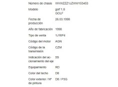 volkswagen golf iv berlina (1j1) del año 1998