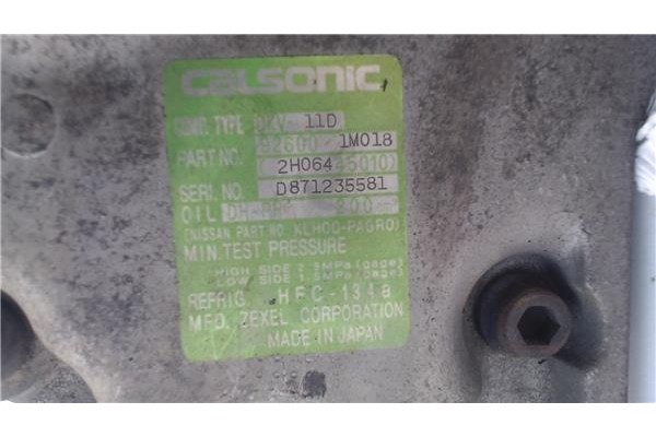 Recambio de compresor aire acond. para nissan almera (n15) 1.6 referencia OEM IAM d871235581  
