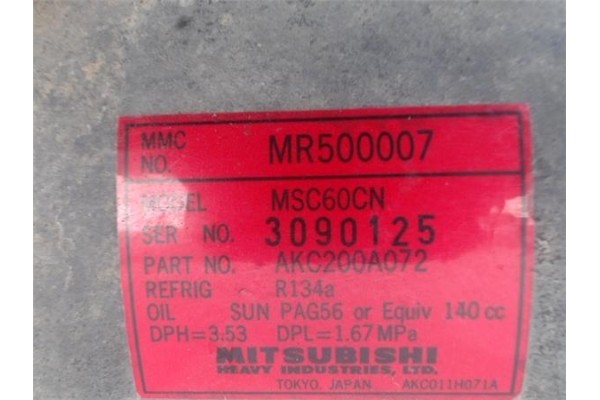 Recambio de compresor aire acond. para mitsubishi space star (dg0) 1.6 16v (dg3a) referencia OEM IAM MSC60CN AKC200A072 
