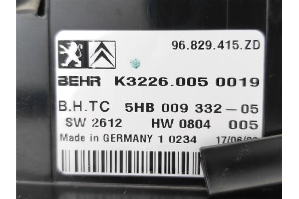 Recambio de mandos calefaccion / a.a. para citroen c5 berlina 2.0 audace referencia OEM IAM 96829415ZD 5HB00933205 