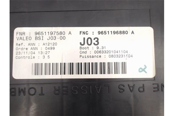 Recambio de centralita para peugeot 307 (s1) 2.0 xs referencia OEM IAM 9651196880A 00633201041104 