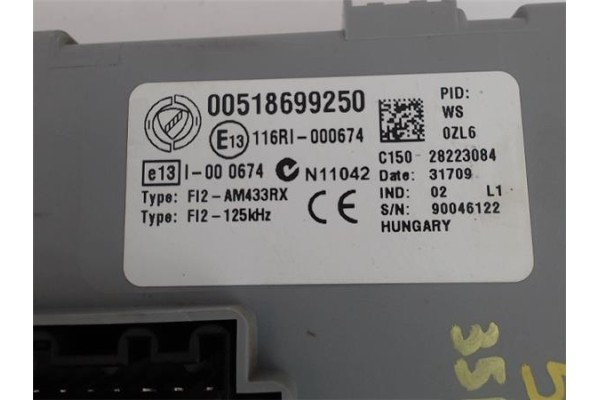 Recambio de caja fusibles/rele para fiat punto / grande punto (199) 1.2 referencia OEM IAM 518699250  