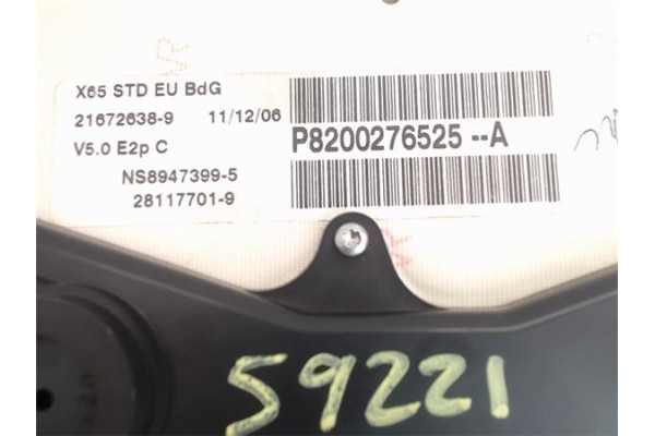 Recambio de cuadro completo para renault clio ii fase i (b/cb0) 1.2 (b/cb0f, b/cb0a, b/cb10, b/cb1k, b/cb2d, b/cb2h) referencia 