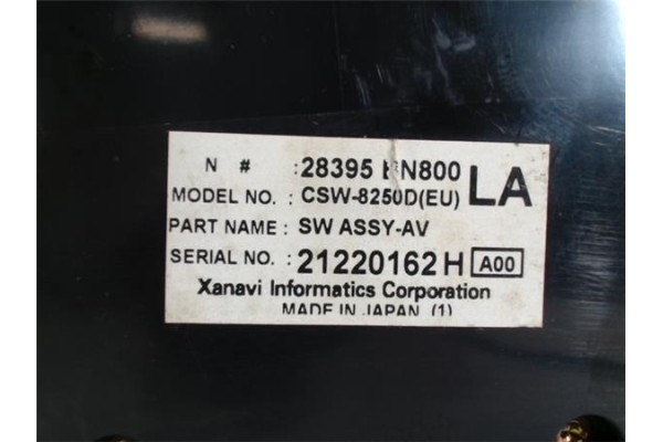 Recambio de radio / cd para nissan almera (n16/e) 1.8 visia referencia OEM IAM 2839BN800 21220162H 