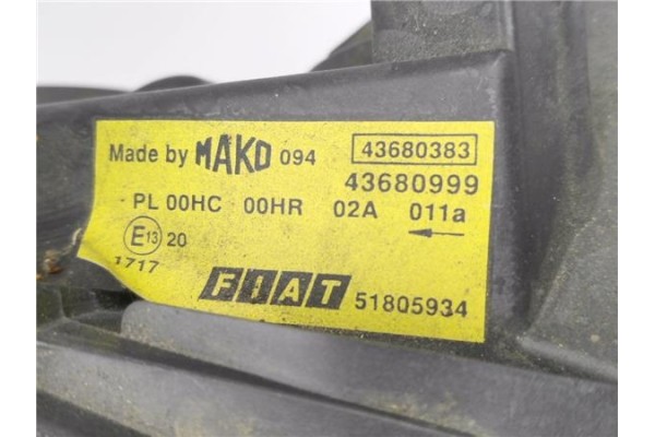 Recambio de faro delantero dcho para fiat i doblo (119) 1.3 16v multijet active com. (55kw) referencia OEM IAM 43680383 51805934