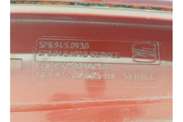 Recambio de piloto interior izquierdo para seat altea xl (5p5) 1.6 tdi referencia OEM IAM 5P8945093D 5P8945107B 