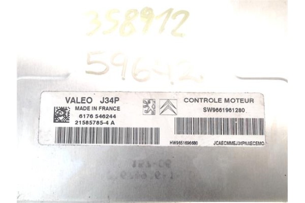 Recambio de centralita para citroen c3 1.1 i referencia OEM IAM SW9661961280  