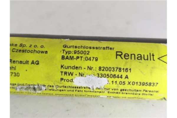 Recambio de anclaje cinturon delantero derecho para renault kangoo i (f/kc0) 1.5 alize referencia OEM IAM 33012418 8200378161 