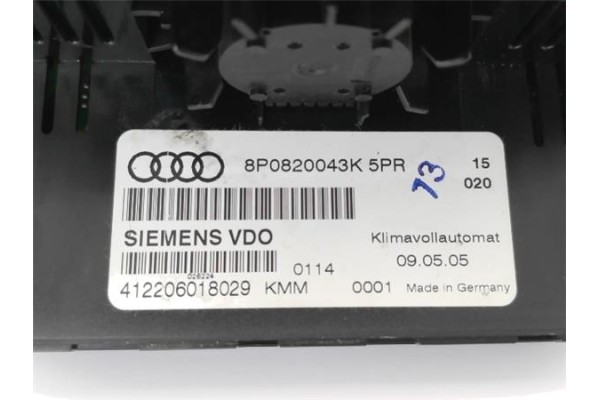 Recambio de mandos calefaccion / a.a. para audi a3 sportback (8pa) 2.0 tdi ambiente referencia OEM IAM 8P0820043K  