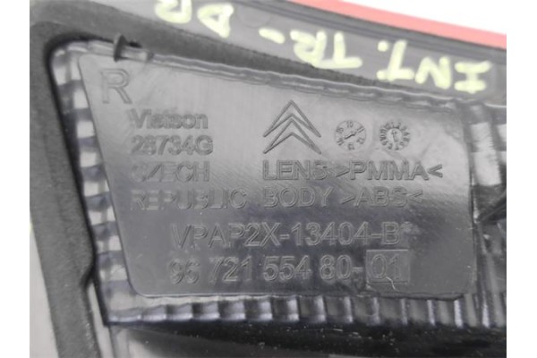 Recambio de piloto interior derecho para citroen c4 berlina 1.6 exclusive referencia OEM IAM 745000000 9672155480 