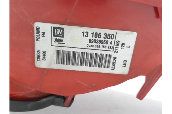 Recambio de piloto trasero izquierdo para opel corsa d 1.3 cdti referencia OEM IAM 13186350 89038960A 