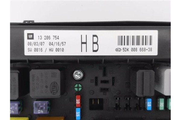 Recambio de caja fusibles/rele para opel astra h gtc 1.9 cdti referencia OEM IAM 13206754HB 5DK00866838 