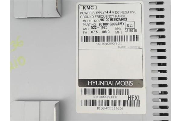 Recambio de radio / cd para kia rio (jb) 1.4 16v referencia OEM IAM 961001G892XI 961001G892AMX 