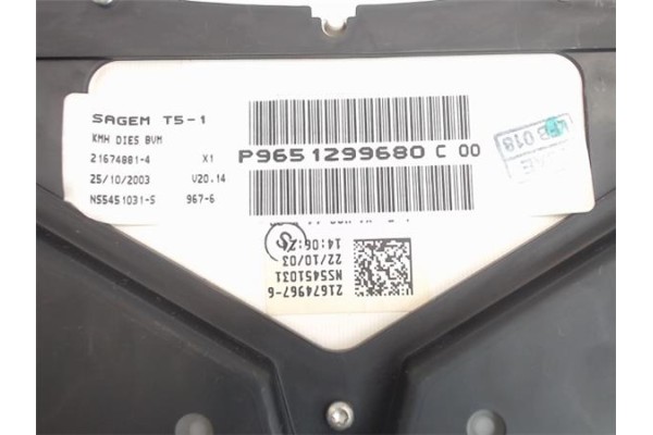 Recambio de cuadro completo para peugeot 307 break (3e) 2.0 hdi 110 referencia OEM IAM P9651299680 P9651299680c 