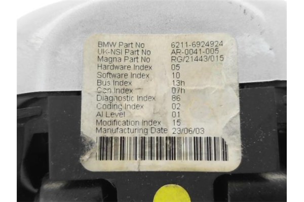 Recambio de cuadro instrumentos para mini mini (r50,r53) 1.6 cooper referencia OEM IAM 62116924924  